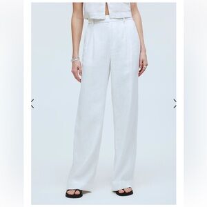 Madewell The Harlow Wide-Leg Pant in 100% Linen. Size 0.